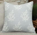VAGMINE Embroidered Leaves Throw Pillow Cover - 18x18 Inches Square - 100% Cotton Robins Egg Decorative Cushion Cover - Coastal Inspired Leaf Stitch - Stylish Home Accent for Sofa, Couch, Bedroom by CozyNest Decor