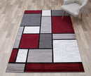 Rugshop Contemporary Modern Boxes Area Rug 5' 3" X 7' 3" Red by TinyTreasures Baby Boutique