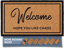 Barnyard Designs Natural Coco Coir Heavy Duty Backing Doormat - Large Cute Non-Slip Front Door Welcome Mat for Outside Entrance or Porch Entry, Brown (17x30, Chaos) by CozyNest Decor