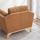 Large-Sized Accent Chair, Thick Cushion Bedroom Reading Chair, Comfortable Living Room Single Sofa， Boucle Curry by CozyNest Decor