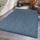 Adiva Rugs Outdoor Indoor Area Rug, Weather Resistant, Easy to Clean, Stain Resistant Floor Mat for Dining Room, Backyard, Deck, Patio (Azure Denim Blue, 6' X 9') by CozyNest Decor