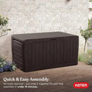 Keter Marvel Plus 71 Gallon Resin Outdoor Storage Box for Patio Furniture Cushions, Throw Pillows, Garden Tools and Pool Floats, Brown by GreenHaven Gardens