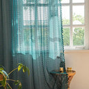 Sutuo Home Boho Curtains 84 inches Long for Bedroom Living Room, Crochet Lace Sheer Bohemian Hollow Knitted with Tassels,Window Treatment Drapes, Rod Pocket 1 Panel 59" W x 84" L, Turquoise by CozyNest Decor