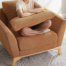 Large-Sized Accent Chair, Thick Cushion Bedroom Reading Chair, Comfortable Living Room Single Sofa， Boucle Curry by CozyNest Decor