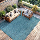 CAMILSON Outdoor Rug 6x9 Modern Area Rugs for Indoor and Outdoor Patios and Porches - Waterproof, Washable, Non-Shedding, Easy-to-Clean Outside Carpet (6 x 9, Solid - Aqua) by CozyNest Decor