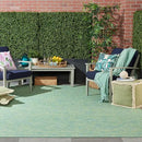 Nourison Positano Indoor/Outdoor Blue/Green 9' x 12' Area Rug, Easy Cleaning, Non Shedding, Bed Room, Living Room, Dining Room, Backyard, Deck, Patio (9x12) by CozyNest Decor