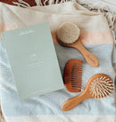 3 Piece Wooden Baby Hair Brush and Comb Set for Newborns & Toddlers in Chic Gift Box - Ultra Soft Natural Goat Hair and Wood Baby Brush Set Prevents Cradle Cap - Perfect Registry Gift (Sage) by TinyTreasures Baby Boutique