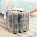 Mark&Day Pouf Ottoman, Puchenstuben Modern Aqua Cube Pouf Foot Rest for Living Room, Bedroom and Boho Home Decor (18"x18"x18") by CozyNest Decor