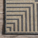 nuLOOM 9'6" x 12' Outdoor Area Rug, Casual Design With Striped Border, Stain Resistant, Highly Durable, For Patio, Balcony, Bedroom, Living Room, Dining Room, Bathroom, Dark Grey by CozyNest Decor
