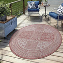 Keen Home Design Terrace Outdoor Round Rug - 5ft Round Washable Indoor/Outdoor Rug for Patio, Kitchen, Balcony, Beach, Garden, Deck and Porch, Size: 5'3" Round by GreenHaven Gardens