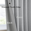 RAIN CITY 104 Inch Long Blackout Curtains 2 Panels Set,70 Inch Wide Back Tab Pleated Curtains with Hooks Track System,Energy Efficinet Linen Blend Drapes for Dining Room Hoom Office 70x104,Grey by CozyNest Decor