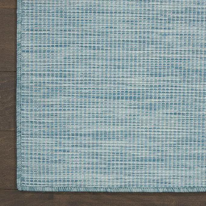 Nourison Home Positano 5' x 7' Aqua Fabric Modern Area Rug (5' x 7'), photo 7 of 10