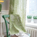 Sutuo Home Boho Curtain 84 Inches Length for Bedroom, Printed Cotton Linen Rod Pocket Rustic Farmhouse Bohemian Tassels Window Treatment, 1 Panel 59" W x 84" L, Green Tropical Leaves by CozyNest Decor
