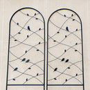Metal Garden Trellis Rustproof Trellis for Climbing Plants Outdoor Flower Support Bird Deco (Black-4 Pack, 86.7"x19.7") by GreenHaven Gardens