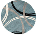 Rugshop Modern Wavy Circles Design Round Area Rug 8' Blue by TinyTreasures Baby Boutique