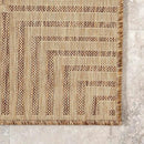 nuLOOM 2x8 Outdoor/Indoor Asha Area Rug, Light Brown, Casual Design With Striped Border, Stain Resistant, Highly Durable, For Patio, Balcony, Bedroom, Living Room, Dining Room, Bathroom by CozyNest Decor