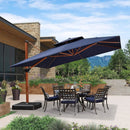PURPLE LEAF 12ft Patio Umbrella Outdoor Square Umbrellas Large Cantilever Umbrella Windproof Offset Umbrellas Heavy Duty Sun Umbrella for Garden Deck Pool Patio, Navy Blue by GreenHaven Gardens