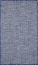 Nourison Positano Indoor/Outdoor Navy Blue 3' x 5' Area Rug, Easy Cleaning, Non Shedding, Bed Room, Living Room, Dining Room, Backyard, Deck, Patio (3x5) by CozyNest Decor
