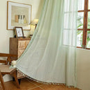 Sutuo Home Mint Green Boho Curtains for Bedroom Living Room, Crochet Lace Bohemian Hollow Knitted Handmade Tassels Window Treatment Vintage Rustic Rod Pocket Farmhouse Drapes, 1 Panel 59" W x 84" L by CozyNest Decor