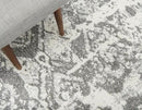 Unique Loom Rosso Collection Vintage, Geometric, Bohemian, Traditional, Distressed, Southwestern Area Rug, Rectangular 4' 0" x 6' 0", Light Gray/Ivory by CozyNest Decor