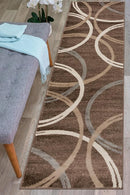 Rugshop Modern Wavy Circles Design Runner Rug 2' x 10' Brown by TinyTreasures Baby Boutique