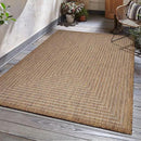 Adiva Rugs Outdoor Indoor Area Rug, Weather Resistant, Easy to Clean, Stain Resistant Floor Mat for Dining Room, Backyard, Deck, Patio (Wooden, 5' x 7') by CozyNest Decor
