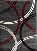 Rugshop Modern Wavy Circles Design Area Rug 6'6" x 9' Red by TinyTreasures Baby Boutique
