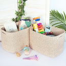 MINTWOOD Design 3-Pack Decorative Woven Storage Baskets for Shelves, Cube Bin Box for Organizing Books, Shoes, Dog Toys, Pantry Closet and Living Room Organizer, Oatmeal Brown by TinyTreasures Baby Boutique