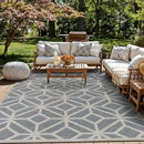 Rugshop Contemporary Geometric Design for Patio Rugs,Deck Rugs,Balcony Rugs Indoor/Outdoor Area Rug 5' x 7' Blue by GreenHaven Gardens