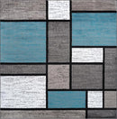 Rugshop Contemporary Modern Boxes for Home Office,Living Room,Bedroom,Kitchen Non Shedding Square Area Rug 6'6" x 6'6" Blue by TinyTreasures Baby Boutique