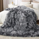 Bedsure GentleSoft Fluffy King Size Blanket for Bed, Faux Fur Fuzzy Minky Couture Warm Blanket for Winter, Thick Plush Sherpa Fleece Oversized Giant Bedding Cozy Gifts for Room, 108x90, Tie Dye Grey by CozyNest Decor
