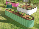 9-in-1 Galvanized Steel Raised Garden Bed // 8×2×1.5 ft Modular Planter for Gardening, Vegetables, Flowers // 18" Tall Metal Raised Garden Beds Outdoor (Light Green) // Patented Design Planter Box by GreenHaven Gardens