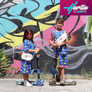 Hurtle 3-Wheeled Scooter for Kids - Wheel LED Lights, Adjustable Lean-to-Steer Handlebar, and Foldable Seat - Sit or Stand Ride with Brake for Boys and Girls Ages 1-14 Years Old by TinyTreasures Baby Boutique