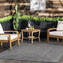 nuLOOM 3' x 5' Solid Hand Braided Indoor/Outdoor Area Rug, Pet-Friendly, High Traffic, Weather Resistant, for Patio, Balcony, Bedroom, Living, Dining Room, Wynn Charcoal by GreenHaven Gardens