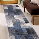 Rugshop Modern Distressed Boxes Runner Rug 2' x 7' Blue by TinyTreasures Baby Boutique