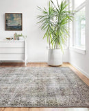 Loloi Layla Collection LAY-06 Taupe/Stone 2'-0" x 5'-0" .13" Thick Accent Rug, Soft, Durable, Vintage Inspired, Distressed, Low Pile, Non-Shedding, Easy Clean, Printed, Living Room Rug by CozyNest Decor