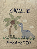 Personalized Baby Blanket Quilt | Monogrammed Blankets for Boys and Girls | Embroidered Baby Gifts | (Dino) by TinyTreasures Baby Boutique