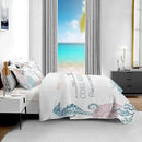 Coastal Bedding Queen Size with 2 Shams, Nautical Beach Comforter Sets Ocean Bedspreads Coastal Coverlet Summer Bedding, 90''x96'' by CozyNest Decor