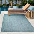 Adiva Rugs Outdoor Indoor Area Rug, Weather Resistant, Easy to Clean, Stain Resistant Floor Mat for Dining Room, Backyard, Deck, Patio (Aqua Weiss, 10' x 14') by CozyNest Decor