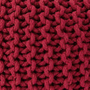 REDEARTH Round Pouf Ottoman - Hand Knitted Cable Boho Poof - Foot Stool Bean Bag - Home Décor Stuffed Footrest for Living Room - Nursery - Bedroom - 100% Cotton Poufs (19.5"x19.5"x14") - Red by CozyNest Decor
