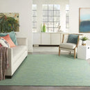 Nourison Positano Indoor/Outdoor Blue/Green 8' x Round Area Rug, Easy Cleaning, Non Shedding, Bed Room, Living Room, Dining Room, Backyard, Deck, Patio (8 Round) by GreenHaven Gardens