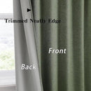 RAIN CITY 2 PCs Olive Green Linen Blackout Curtains 84 Inch Long for Living Room,Pinch Pleated Drape with Hooks Back Tab Boho Decor, Olive Forest Loden Full Black Out Curtains for Bedroom by CozyNest Decor