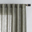 MYSKY HOME 90 Inches Long Living Room Curtains Farmhouse Light Filtering Privacy Curtain Drapes for Patio Door, Linen Look Texture Fabric Bohemian Draperies Soft Touch, 100x90, Olive Green, 1 Panel by CozyNest Decor
