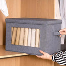 Citylife 3-Pack Collapsible Storage Bins with Lids, Linen Fabric Foldable Storage Boxes, Cube Closet Organization for Clothes, Blankets and Books, Gray by CozyNest Decor