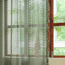 Sutuo Home Olive Green Boho Curtains 84 inches Long for Bedroom Living Room, Crochet Lace Sheer Bohemian Hollow Geometry Knitted Handmade Tassels, Privacy Vintage Farmhouse, 1 Panel 59" W x 84" L by CozyNest Decor