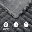 DREAMNINE Large Soft Thick Fuzzy Bubble Faux Rabbit Fur Bed Blanket Queen Size 80" x 90",Reversible Gray Plush Big Warm Shaggy Fluffy Blankets for Sofa, Solid Luxury Cozy Cute Bumpy Furry Blanket,Grey by CozyNest Decor
