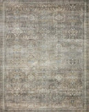 Loloi Layla Collection LAY-13 Antique/Moss 9'-6" x 14' .13" Thick Area Rug, Soft, Durable, Vintage Inspired, Distressed, Low Pile, Non-Shedding, Easy Clean, Printed, Living Room Rug by CozyNest Decor