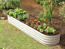 Galvanized Raised Garden Beds Outdoor // 8×2×1 ft Planter Raised Beds for Gardening, Vegetables, Flowers // Large Metal Garden Box (White) // Patented Tool-Free Design by GreenHaven Gardens