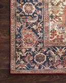 Loloi Layla Collection LAY-08 Red/Navy 5'-0" x 7'-6" .13" Thick Area Rug, Soft, Durable, Vintage Inspired, Distressed, Low Pile, Non-Shedding, Easy Clean, Printed, Living Room Rug by CozyNest Decor