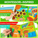 Quanquer Animals Busy Book for Toddlers 1-3 – Montessori Sensory Toys Busy Board for 1 Year Old, Educational Learning Activity Book, Quiet Travel Toy for Car & Airplane, Birthday Gifts for Age 1 2 3 by TinyTreasures Baby Boutique